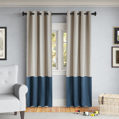 Wayfair Navy & White Striped Curtains